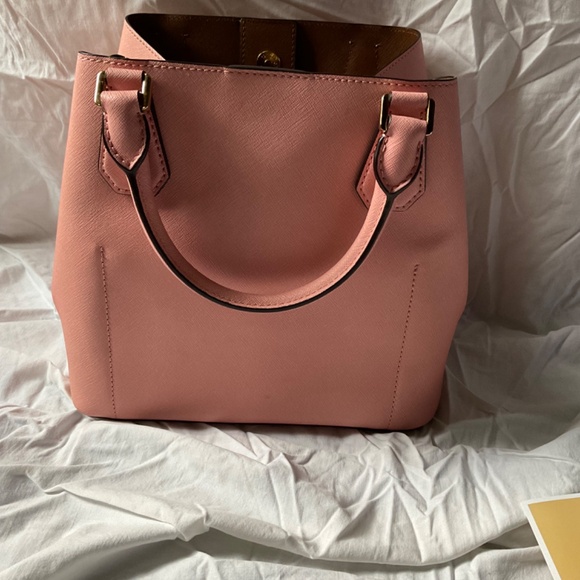(NWT) Michael Kors Greenwich Bicolor Grab Bag Tote, Purse Cinder/Dusty Rose - Picture 5 of 16